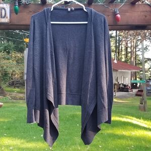 Gray Sweater Or Cover Up With Hood - Stays Open- SMALL